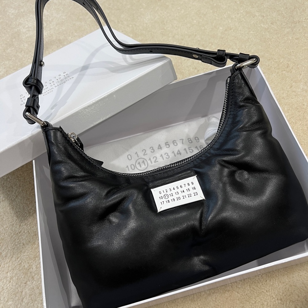 Maison Martin Margiela Black Padded Leather Crossbody Bag